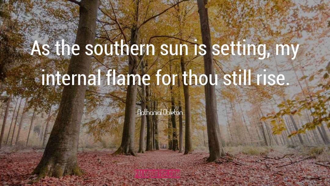 Nathanial Obleton Quotes: As the southern sun is