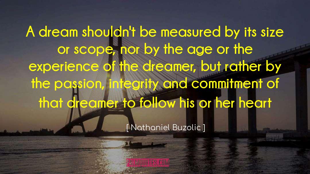 Nathaniel Buzolic Quotes: A dream shouldn't be measured