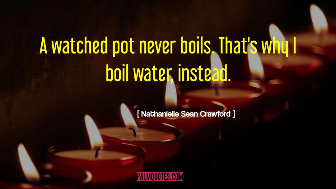 Nathanielle Sean Crawford Quotes: A watched pot never boils.