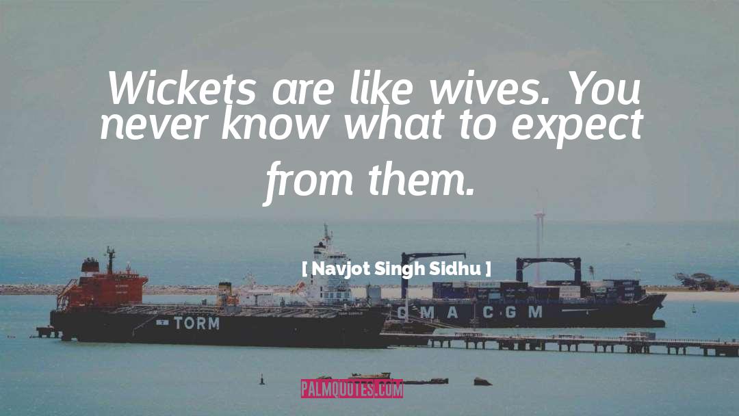 Navjot Singh Sidhu Quotes: Wickets are like wives. You
