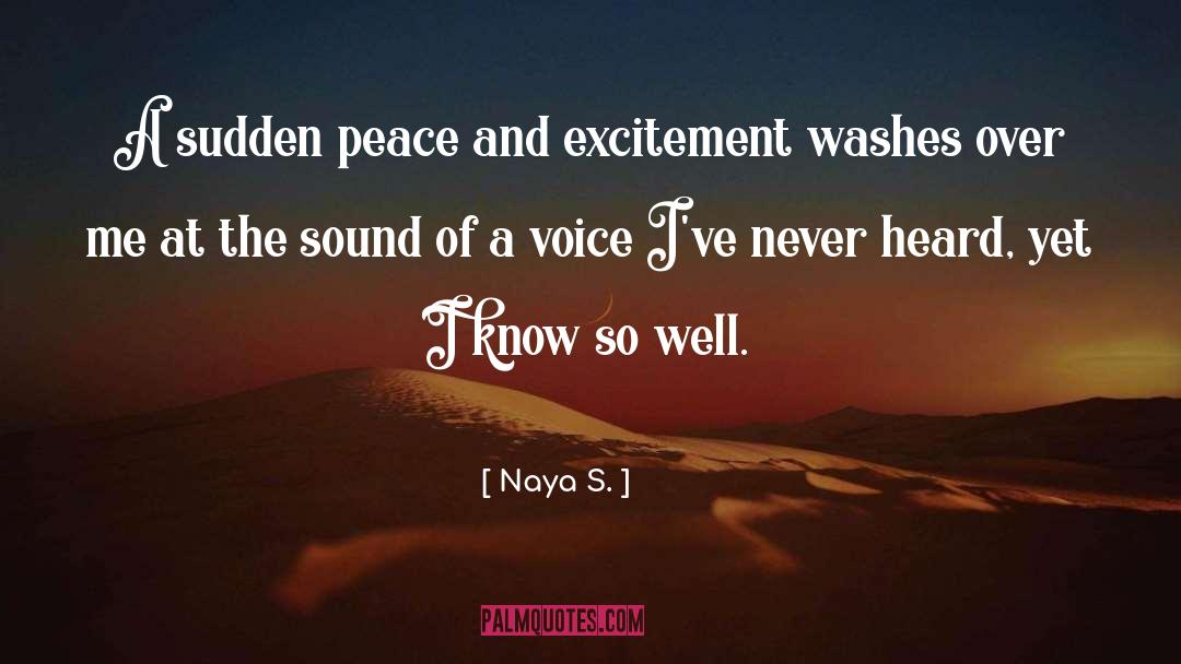 Naya S. Quotes: A sudden peace and excitement