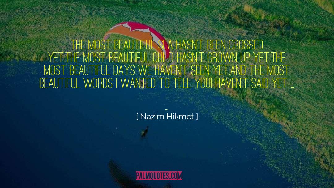 Nazim Hikmet Quotes: The most beautiful sea <br>hasn't