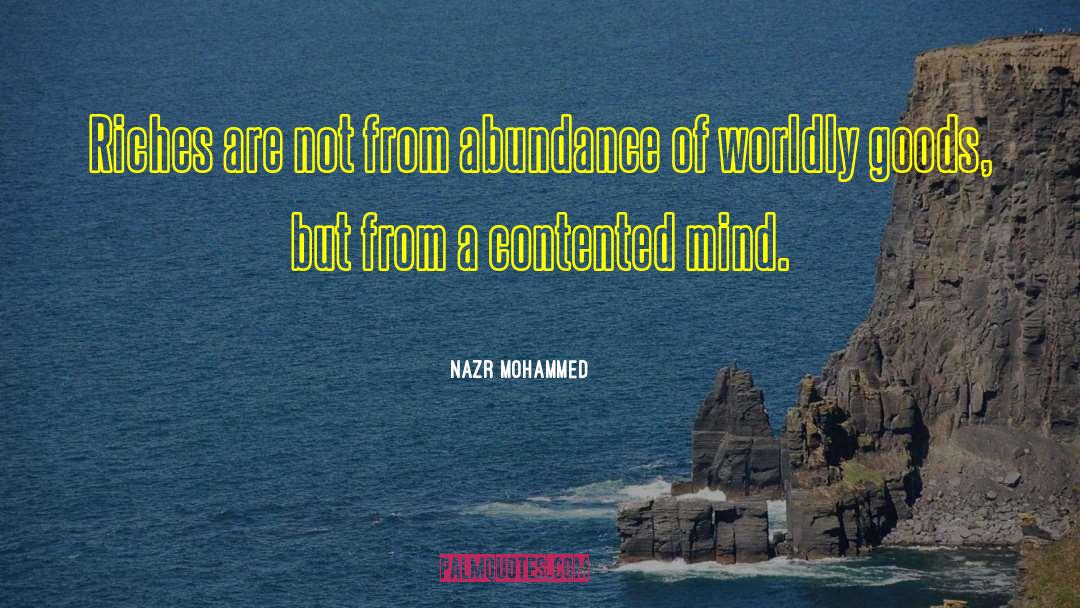 Nazr Mohammed Quotes: Riches are not from abundance