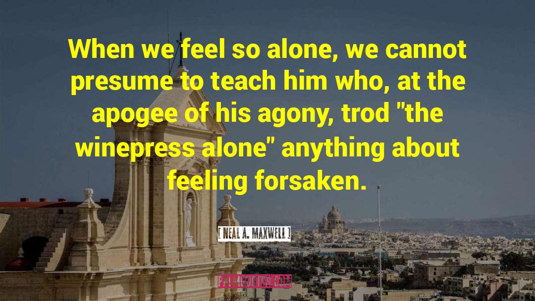 Neal A. Maxwell Quotes: When we feel so alone,
