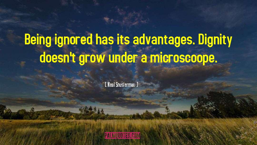 Neal Shusterman Quotes: Being ignored has its advantages.