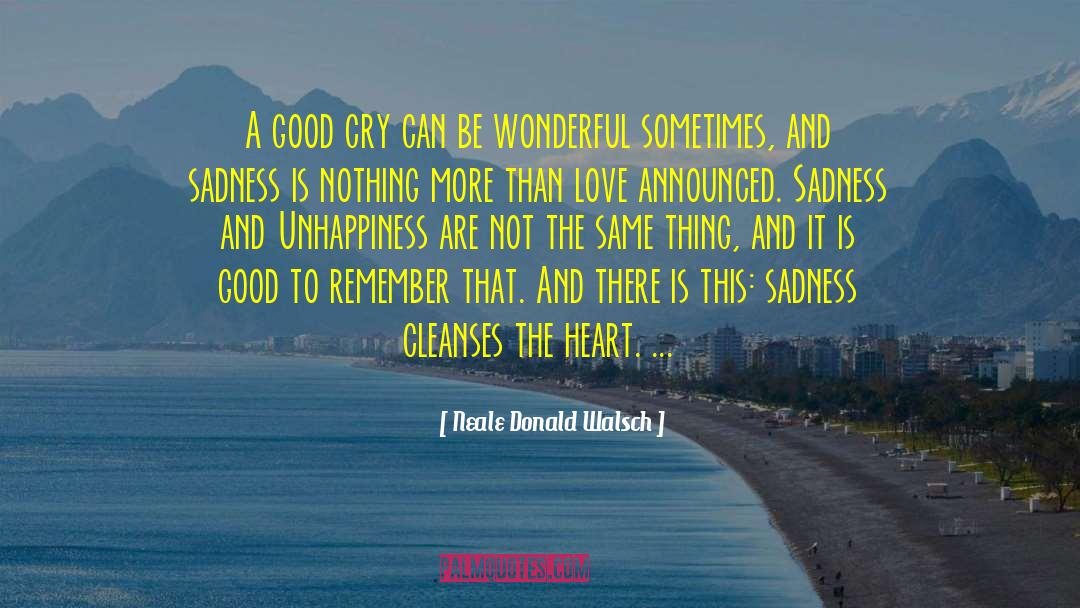 Neale Donald Walsch Quotes: A good cry can be