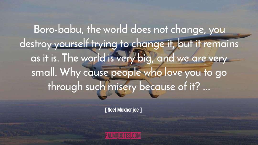 Neel Mukherjee Quotes: Boro-babu, the world does not