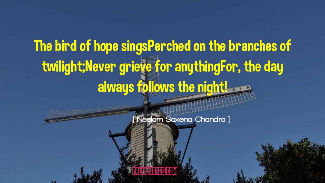 Neelam Saxena Chandra Quotes: The bird of hope sings<br