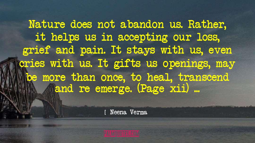 Neena Verma Quotes: Nature does not abandon us.