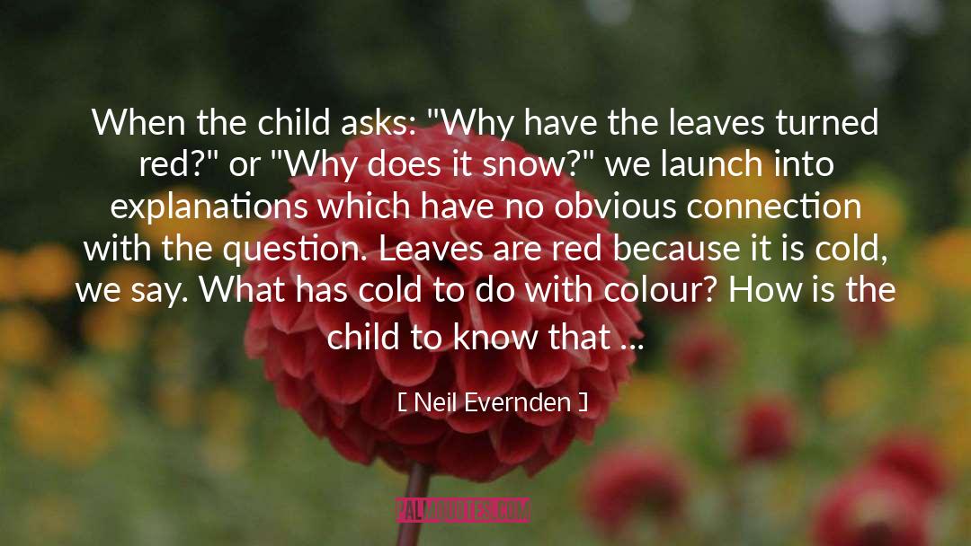 Neil Evernden Quotes: When the child asks: 