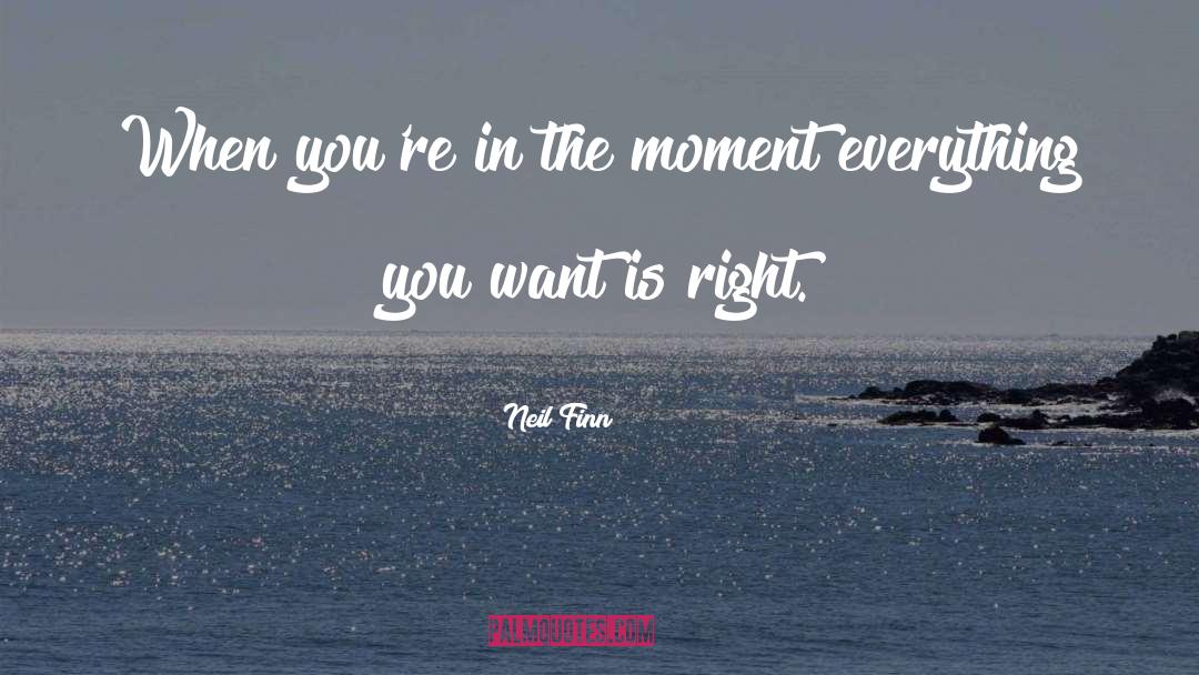 Neil Finn Quotes: When you're in the moment