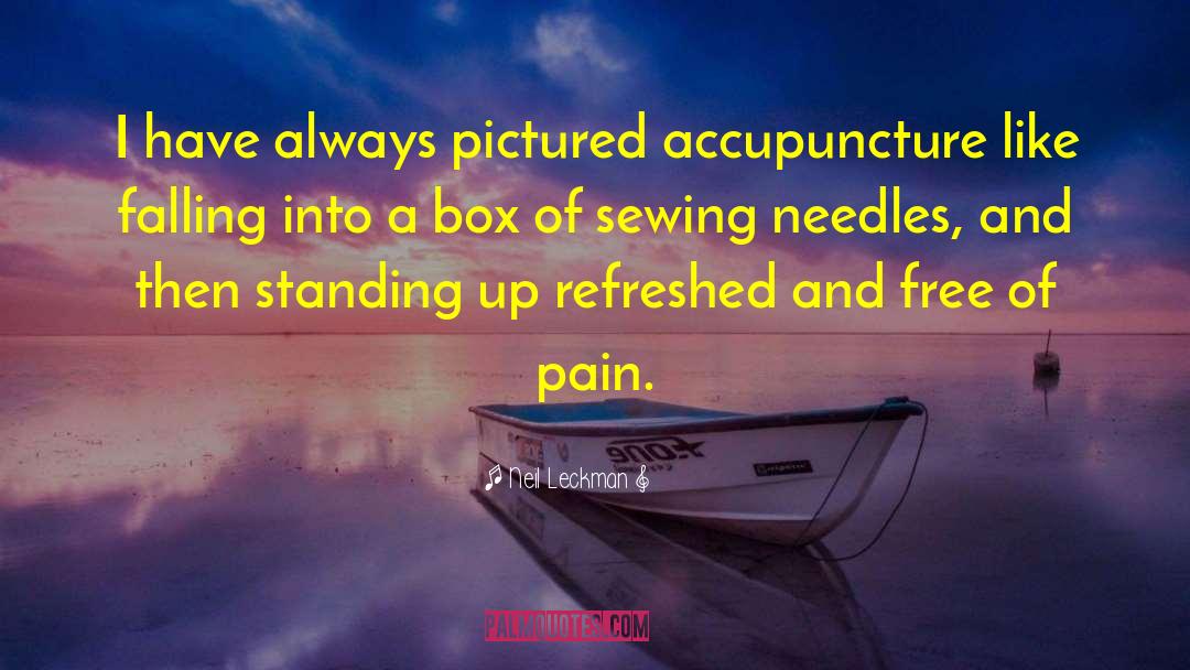 Neil Leckman Quotes: I have always pictured accupuncture