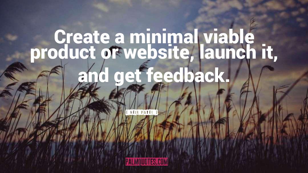 Neil Patel Quotes: Create a minimal viable product