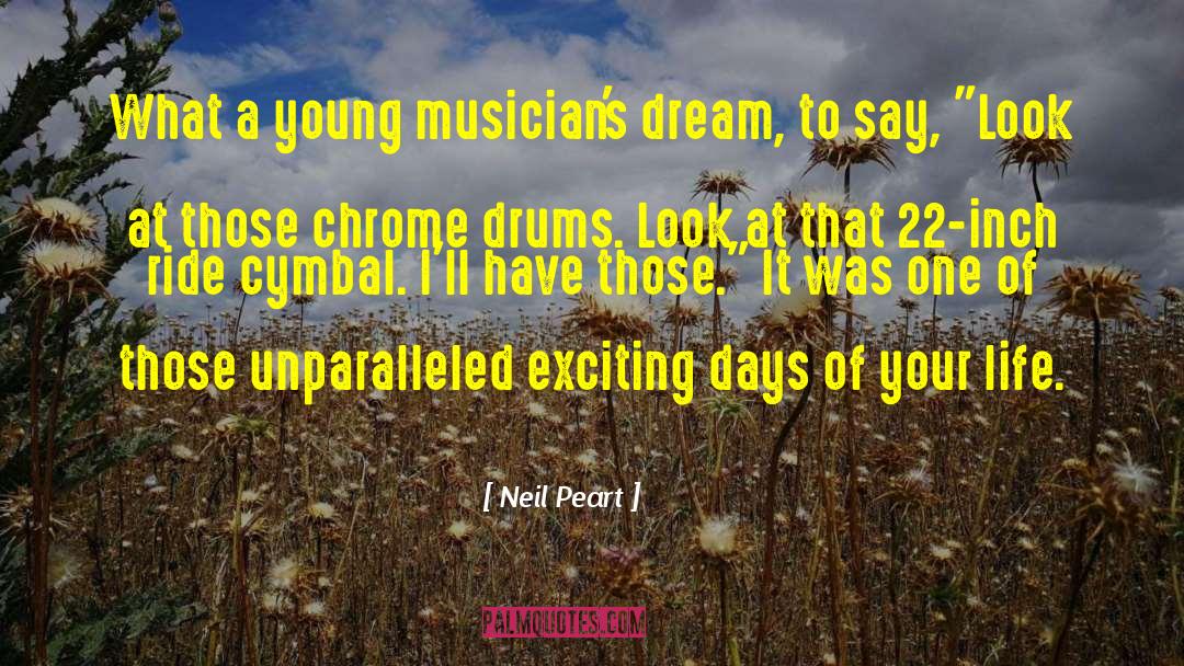 Neil Peart Quotes: What a young musician's dream,