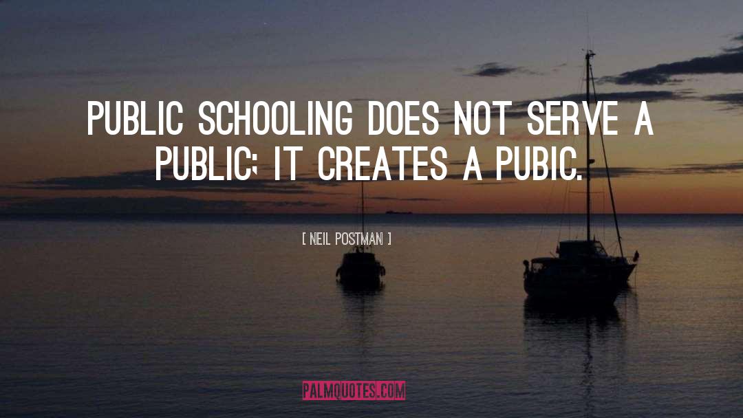 Neil Postman Quotes: Public schooling does not serve