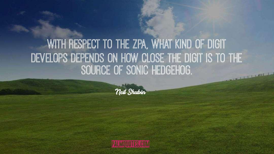 Neil Shubin Quotes: With respect to the ZPA,