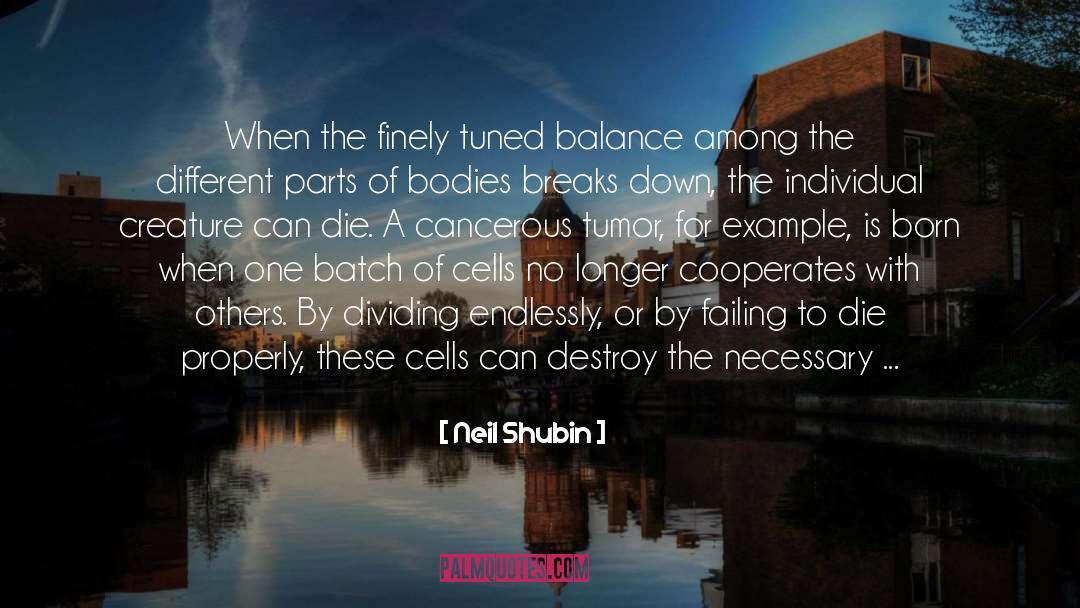 Neil Shubin Quotes: When the finely tuned balance