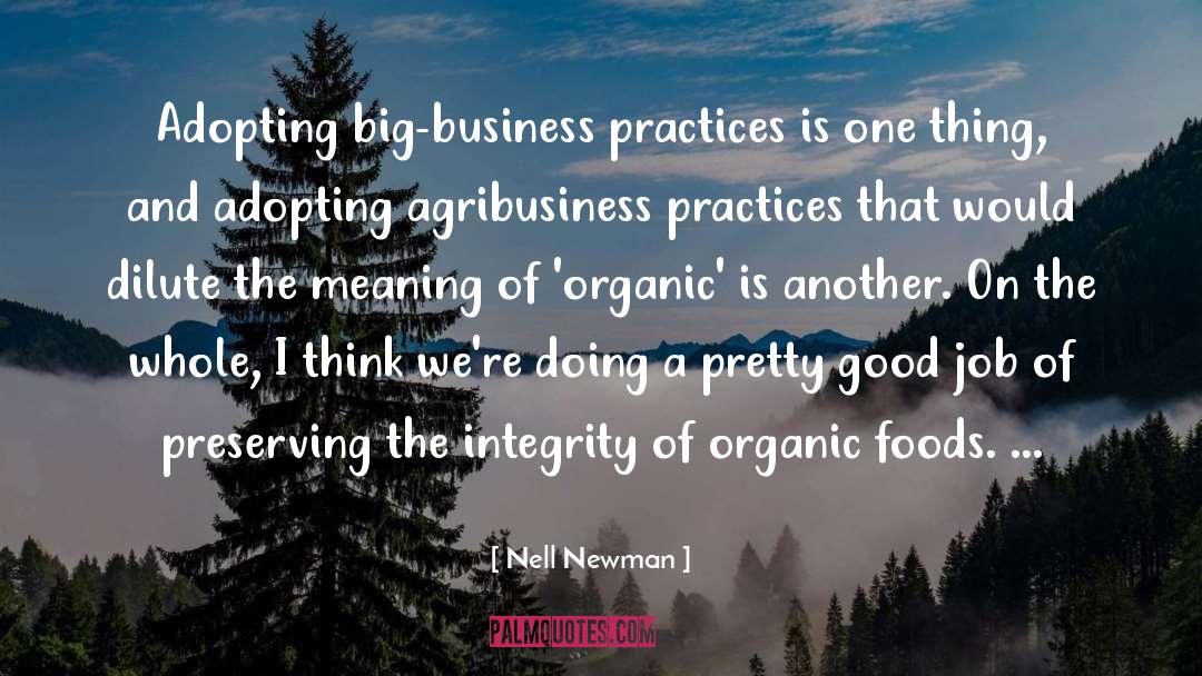 Nell Newman Quotes: Adopting big-business practices is one