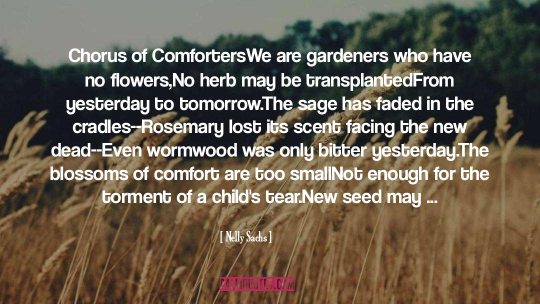 Nelly Sachs Quotes: Chorus of Comforters<br /><br />We