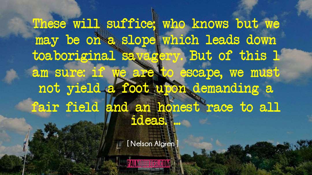 Nelson Algren Quotes: These will suffice; who knows