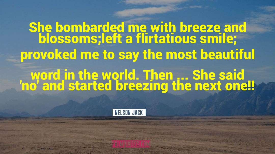 Nelson Jack Quotes: She bombarded me with breeze
