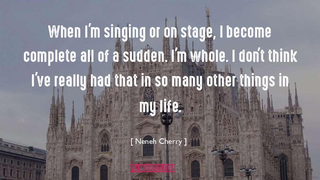 Neneh Cherry Quotes: When I'm singing or on