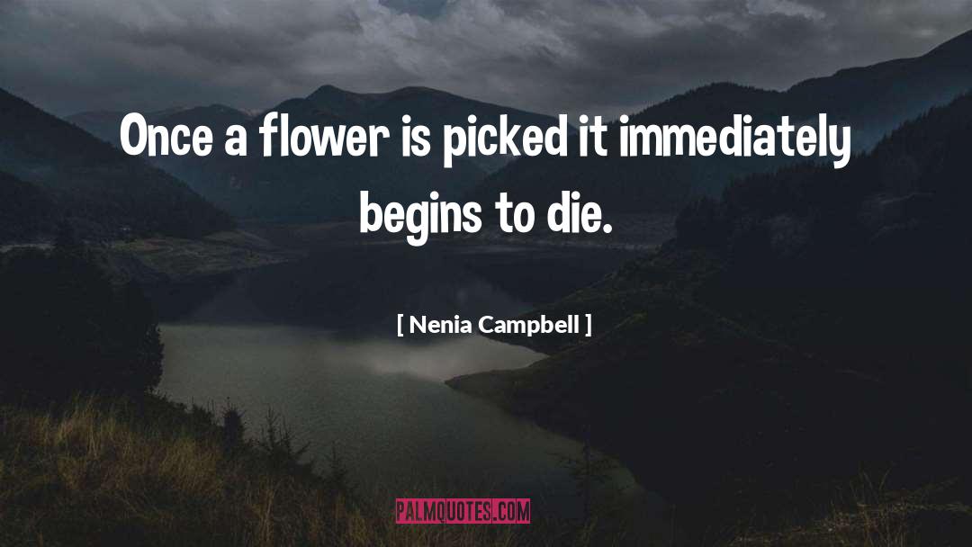 Nenia Campbell Quotes: Once a flower is picked