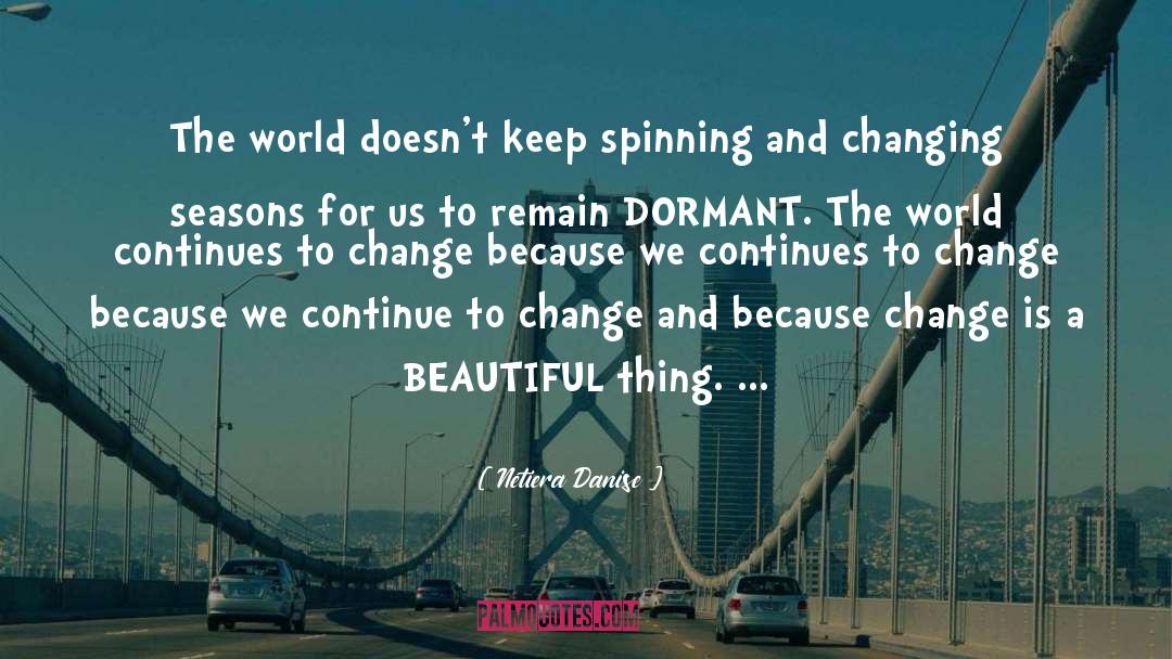 Netiera Danise Quotes: The world doesn't keep spinning