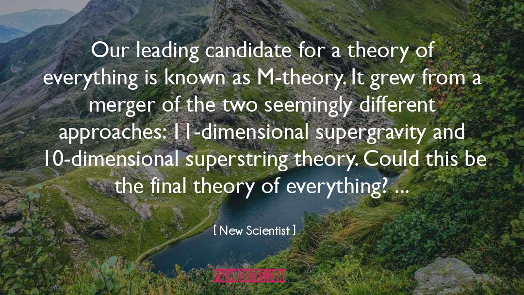 New Scientist Quotes: Our leading candidate for a