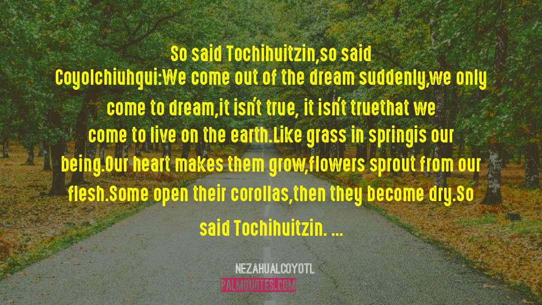 Nezahualcoyotl Quotes: So said Tochihuitzin,<br />so said