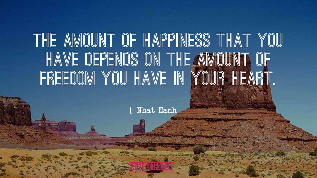Nhat Hanh Quotes: The amount of happiness that