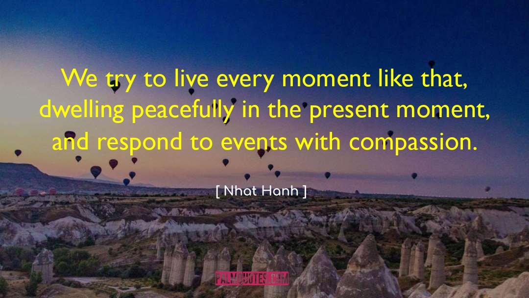 Nhat Hanh Quotes: We try to live every