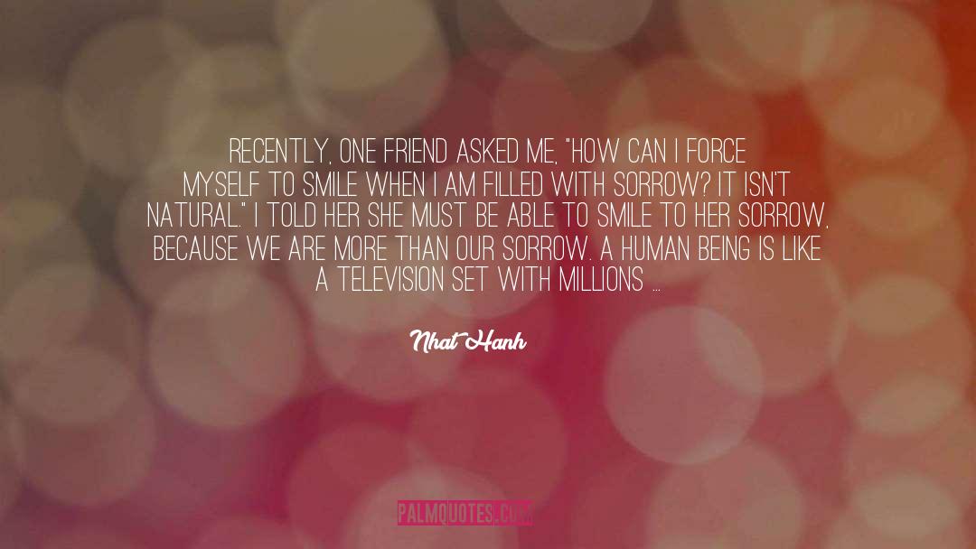Nhat Hanh Quotes: Recently, one friend asked me,