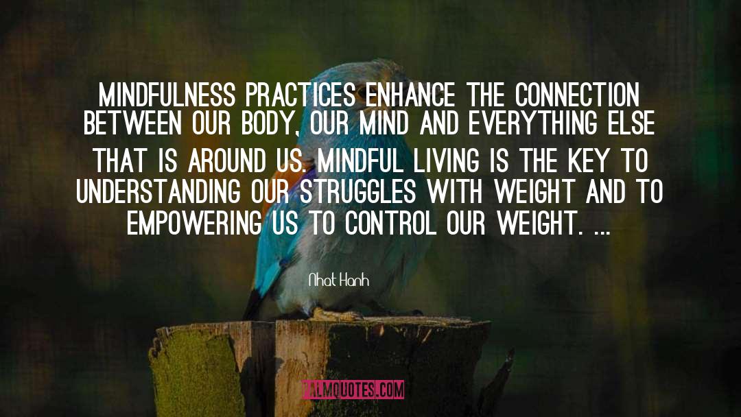 Nhat Hanh Quotes: Mindfulness practices enhance the connection