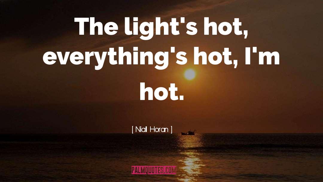 Niall Horan Quotes: The light's hot, everything's hot,