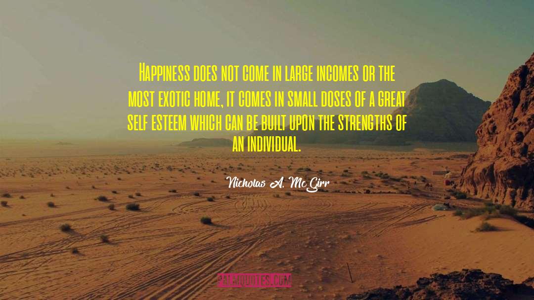Nicholas A. McGirr Quotes: Happiness does not come in