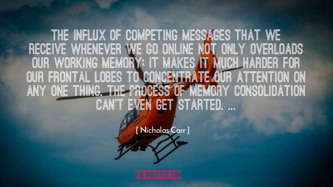Nicholas Carr Quotes: The influx of competing messages