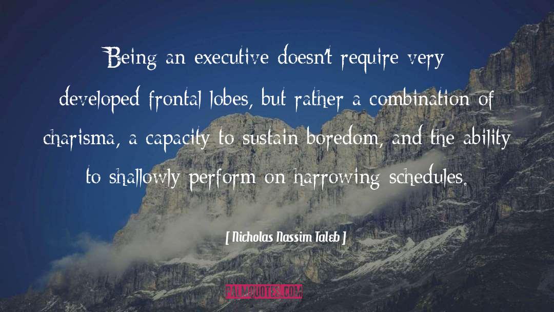 Nicholas Nassim Taleb Quotes: Being an executive doesn't require