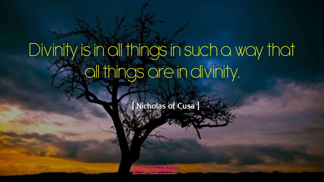 Nicholas Of Cusa Quotes: Divinity is in all things