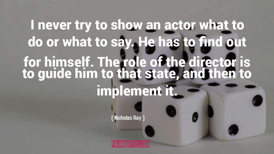 Nicholas Ray Quotes: I never try to show
