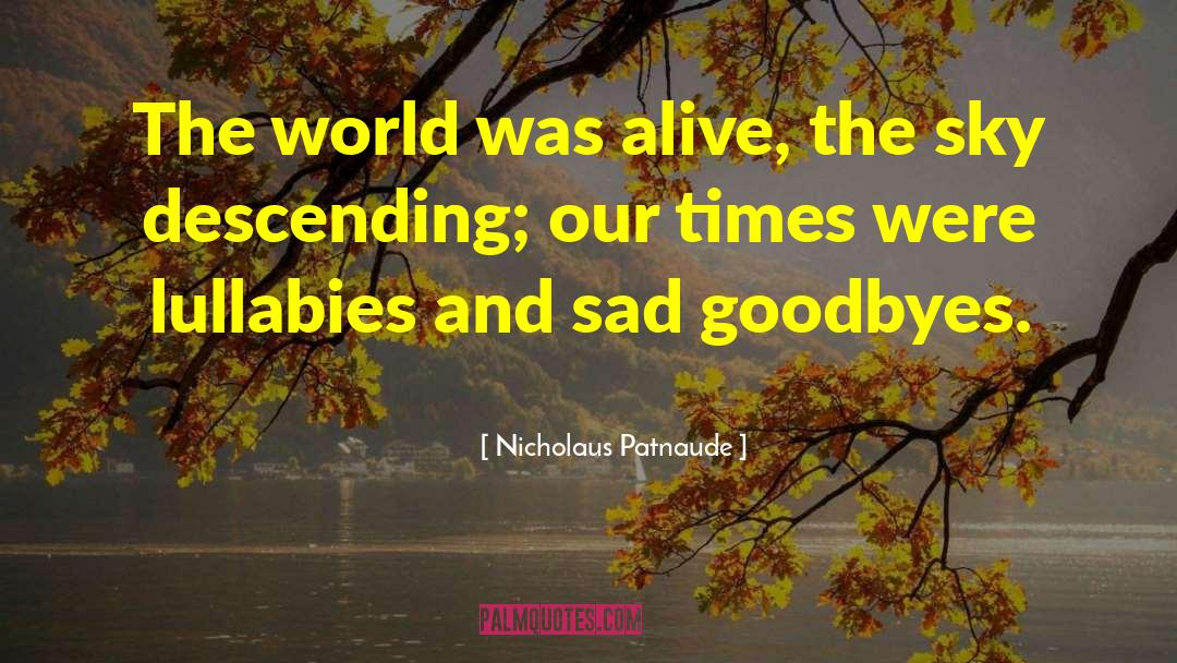 Nicholaus Patnaude Quotes: The world was alive, the