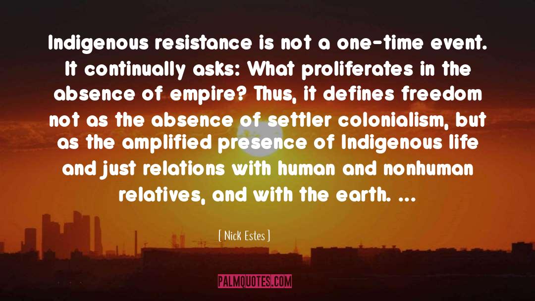 Nick Estes Quotes: Indigenous resistance is not a