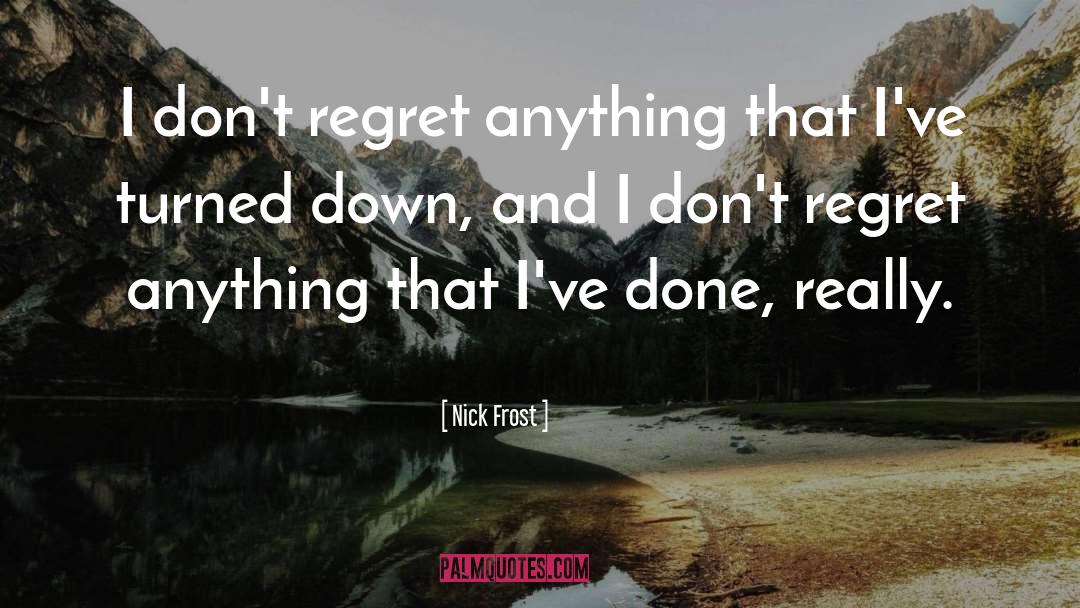 Nick Frost Quotes: I don't regret anything that
