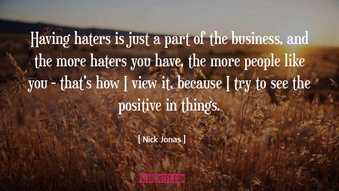 Nick Jonas Quotes: Having haters is just a