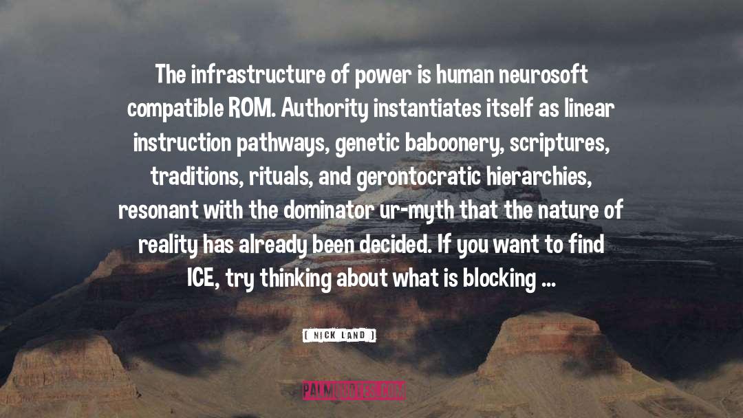 Nick Land Quotes: The infrastructure of power is