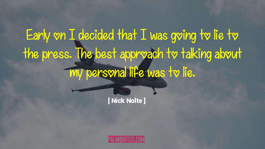 Nick Nolte Quotes: Early on I decided that