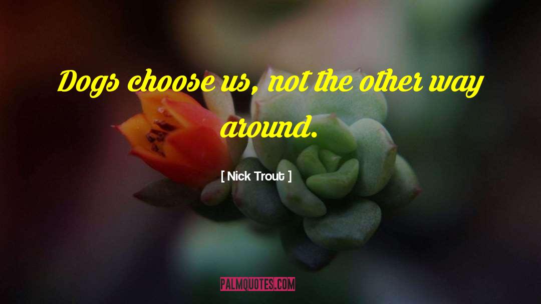 Nick Trout Quotes: Dogs choose us, not the