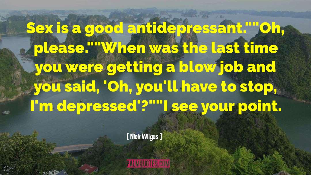 Nick Wilgus Quotes: Sex is a good antidepressant.