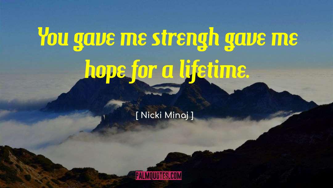 Nicki Minaj Quotes: You gave me strengh gave