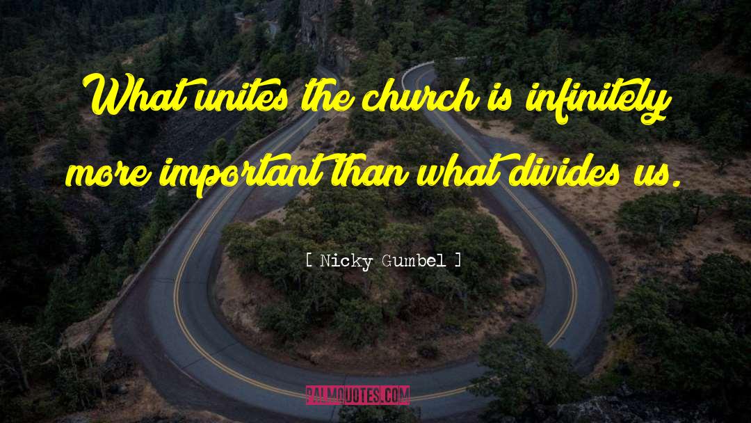 Nicky Gumbel Quotes: What unites the church is